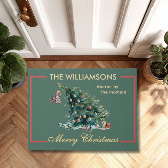 Tapete Foto de gato perigosa da árvore de Natal (Criador carregado)