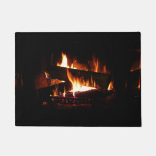 Tapete Fotografia da cena de inverno quente em lareira