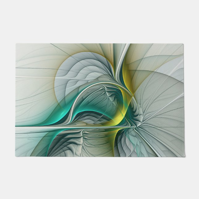 Tapete Fractal Teal De Turquoise Com Ouro Hipnótico (Frente)