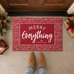 Tapete Frases da Temporada de Natal MERRY EVERYTHING Verm
