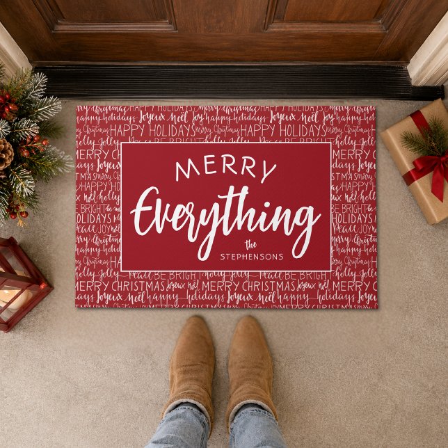 Tapete Frases da Temporada de Natal MERRY EVERYTHING Verm (Criador carregado)