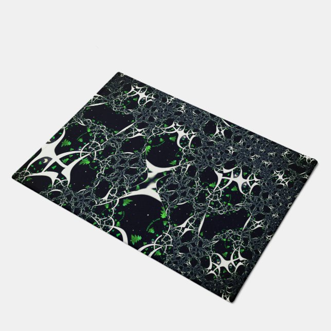 Tapete Fratural branco imperfeito no espaço negro, tricot (Inclinado)