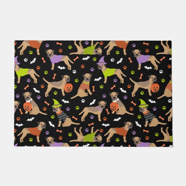 Tapete Fronteira de Halloween - Terrier Doormat (Frente)