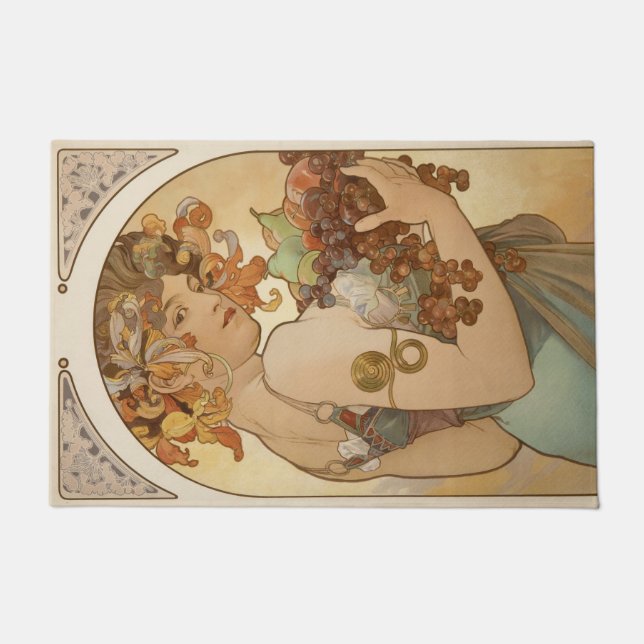 Tapete Fruta (Art Nouveau) (Retrato feminino) (Frutas) (Frente)