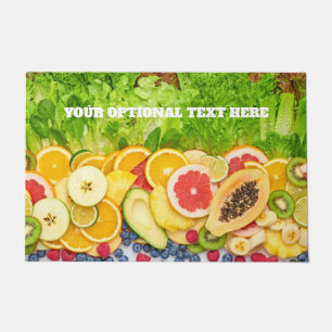 Tapete Frutas Tropicais de Texto Personalizado