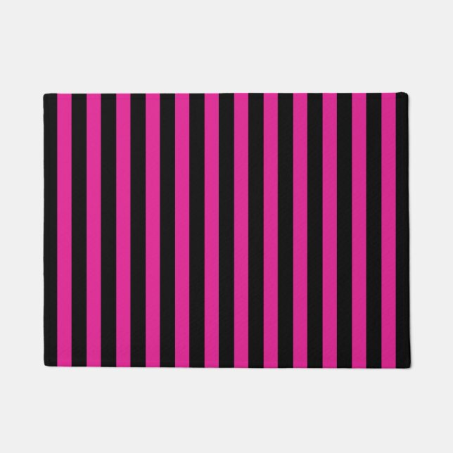 Tapete Fuchsia e listras de doces pretas (Frente)