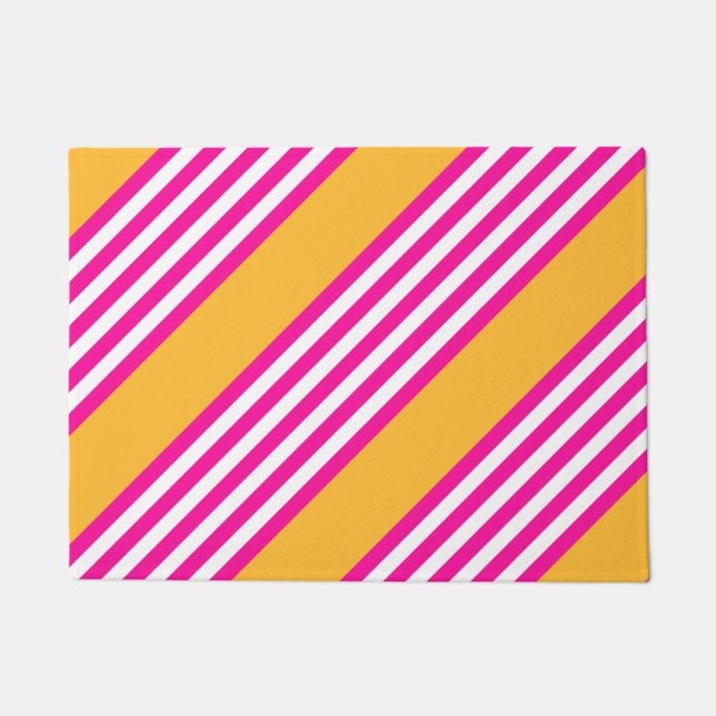 Tapete Fuchsia e padrão amarelo de cinco faixas (Frente)