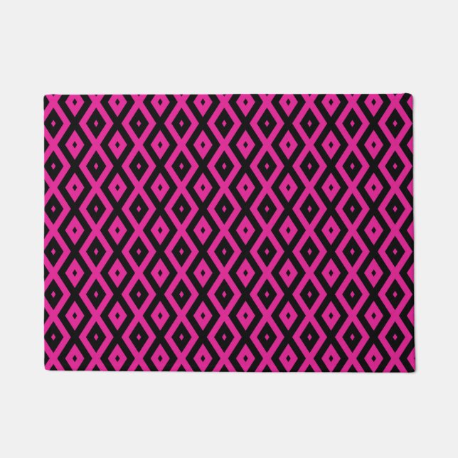 Tapete Fuchsia e padrão de diamante preto (Frente)