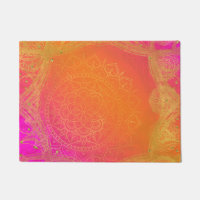 Fuchsia Rosa Laranja e Dourado Glam Mandala Indian