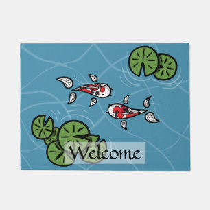 Tapete Fuku e Heiwa o Doormat de Koi