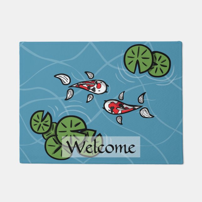 Tapete Fuku e Heiwa o Doormat de Koi (Frente)