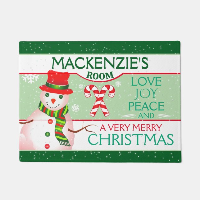 Tapete FUN Snowman for CHILD'S ROOM | Two GREEN Christmas (Frente)