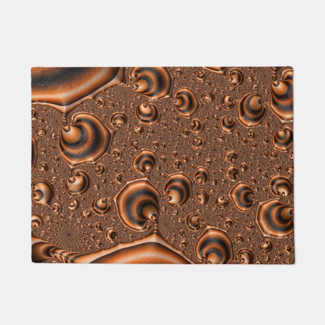 Tapete Funky Trippy Espirando Laranja Arte Fractal (Frente)