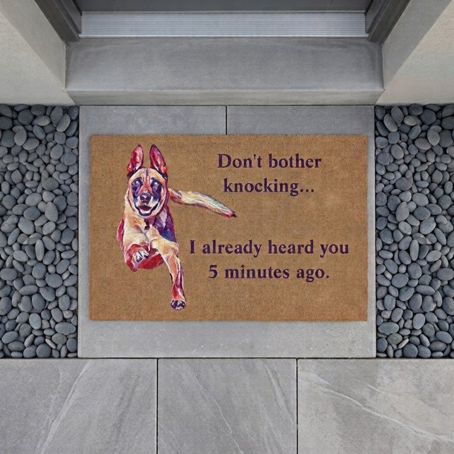 Tapete Funny Belga Malinois Doormat (Criador carregado)