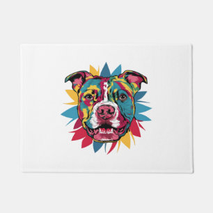 Tapete funny colorful dog pitbull