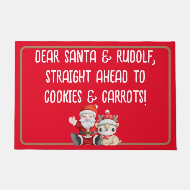 Tapete Funny Santa Cookies Straight Ahead Christmas (Frente)