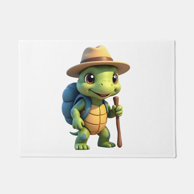 Tapete Funny Turtle Hiking Graphic Camping Lover Adventur (Frente)
