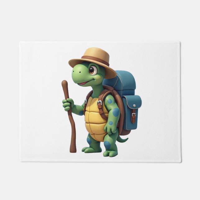 Tapete Funny Turtle Hiking Graphic Camping Lover Adventur (Frente)