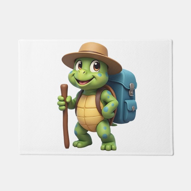 Tapete Funny Turtle Hiking Graphic Camping Lover Adventur (Frente)