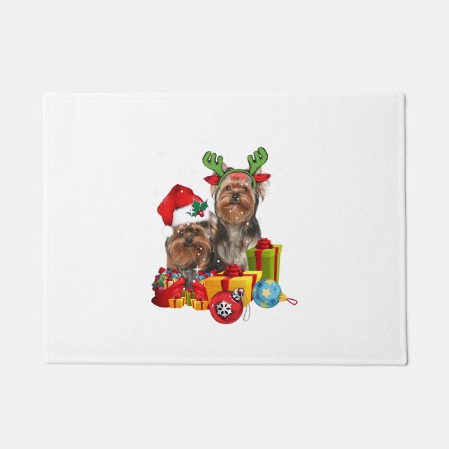 Tapete Funny Yorkshire Terrier christmas (Frente)