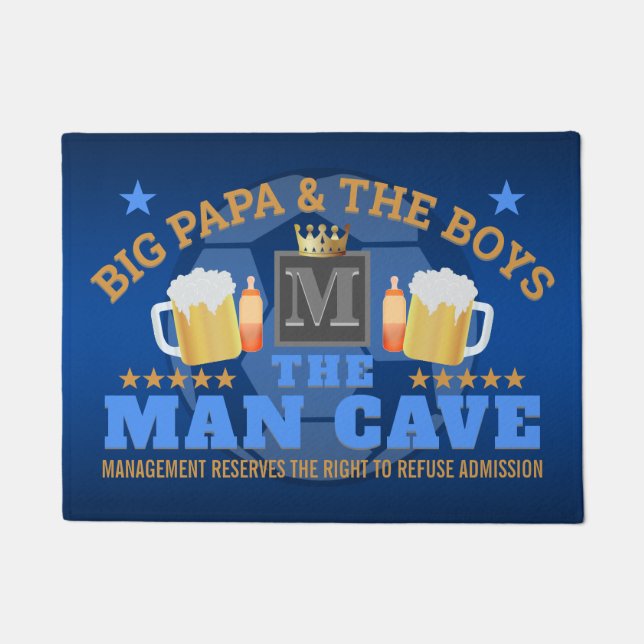 Tapete FUTEBOL e CERVEJA com MONOGRAMA na CAVE MAN (Frente)
