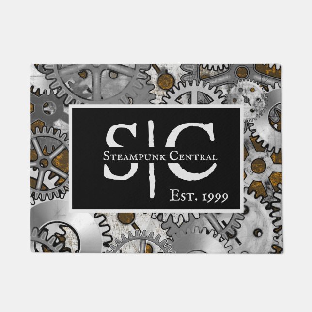 Tapete Ganchas de Steampunk Silver Grunge Brown Burnout (Frente)