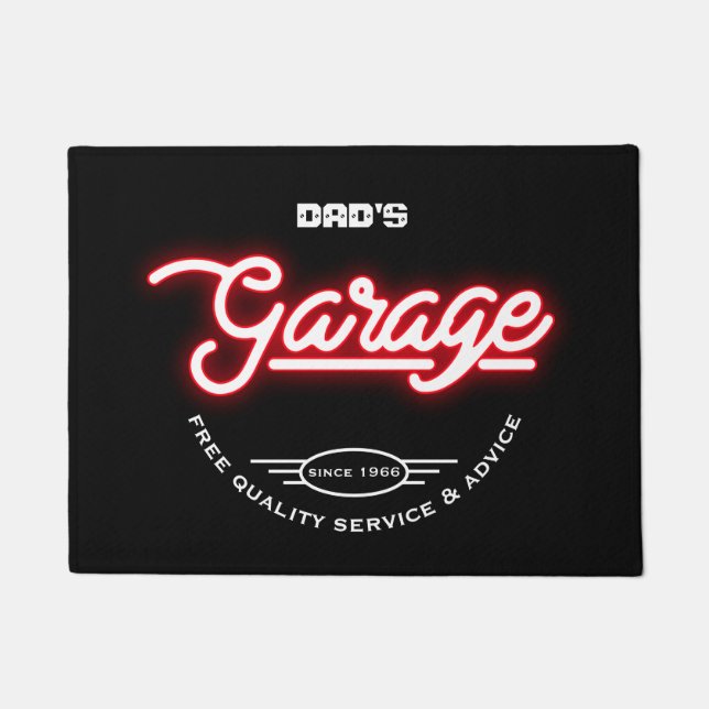 Tapete Garage qualquer slogan de nome ou leitor (Frente)
