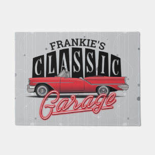 Tapete Garagem Clássica do Carro Faux Neon 1950
