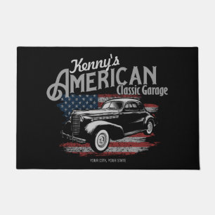 Tapete Garagem Personalizada de Carro Clássico de Vintage
