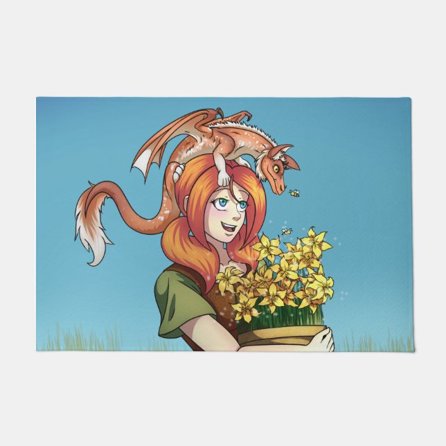 Tapete Gathering Flowers with a Dragon (Frente)