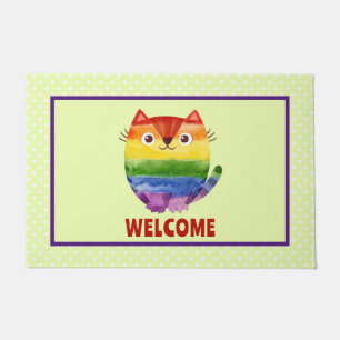 Tapete Gatinho Orgulhoso Fofo Aquarela Personalizado
