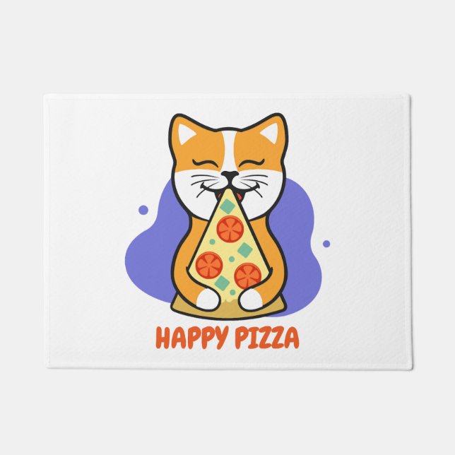 Tapete Gato Comendo Uma Pizza    (Frente)