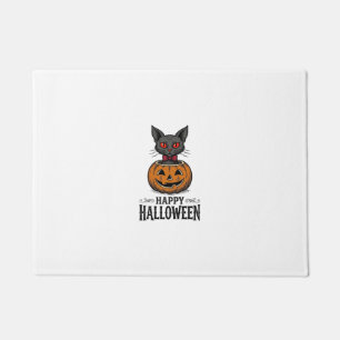 Tapete Gato de Halloween Abóbora Fofo Vintage Assustador_