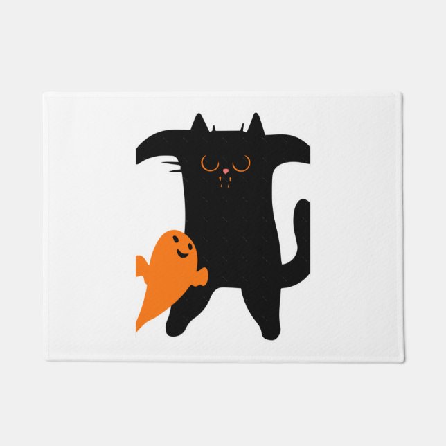 Tapete Gato de Halloween assustado (Frente)