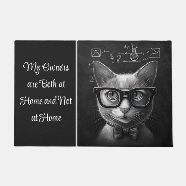 Tapete Gato de Schrödinger Os meus proprietários estão em (Frente)