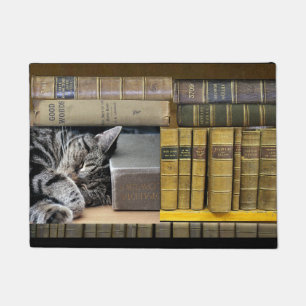 Tapete Gato do livro da biblioteca do sono