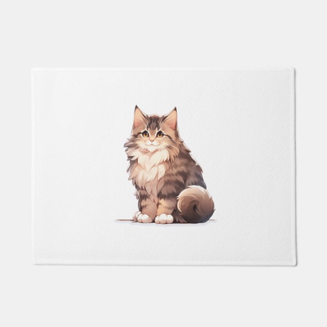 Tapete Gato Grande do Kawaii Maine Coon (Frente)