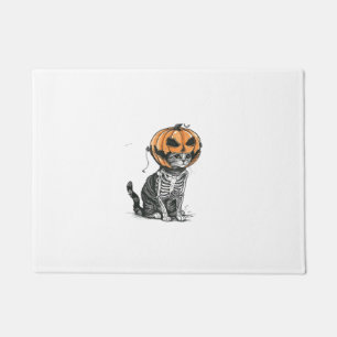 Tapete Gato Negro Halloween Pumpkin Cabeça Figurino Para