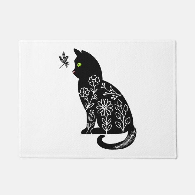 Tapete Gato preto com olhos verdes (Frente)