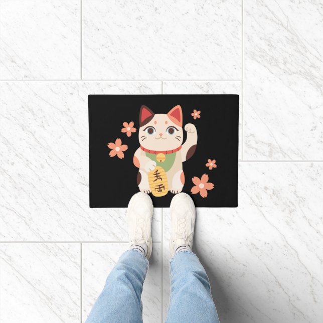 Tapete Gato Sortudo Maneki Neko Fofo  (Interior)