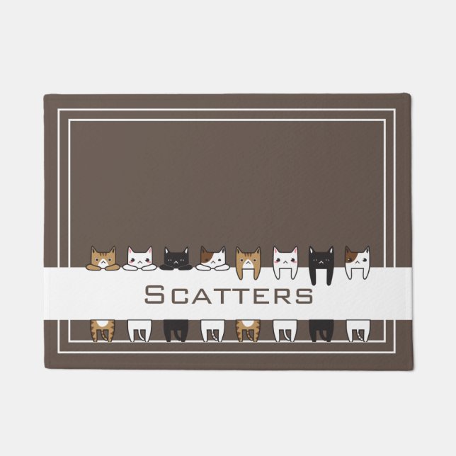 Tapete Gatos de Gatinhos Personalizados, Comida e Casca d (Frente)