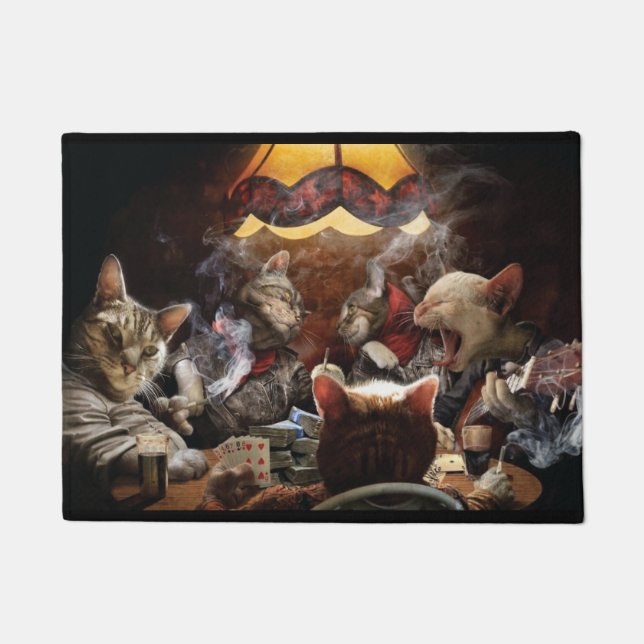 Tapete Gatos jogando pôquer (Frente)