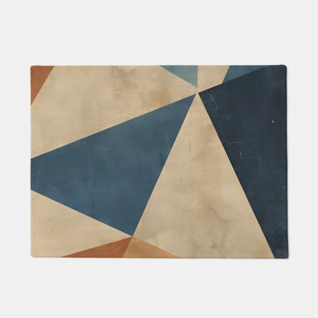 Tapete Geometric Pattern in Blues, Tans, and Rust (Frente)