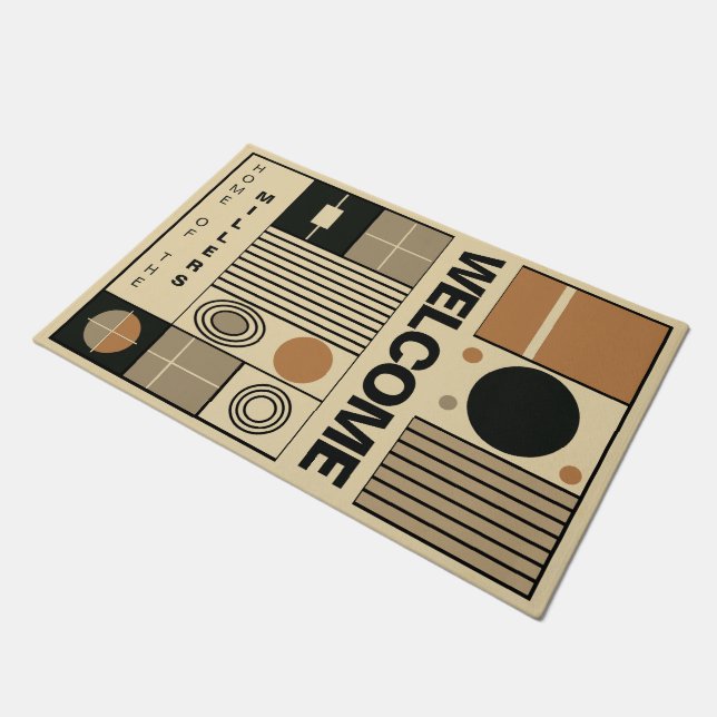 tapete geométrico de boas-vindas na moda para indi (Inclinado)