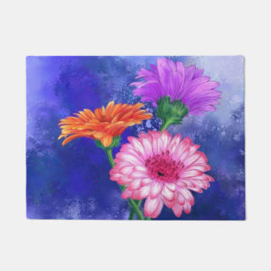 Tapete Gerberas de três cores - Pintura de aquarela