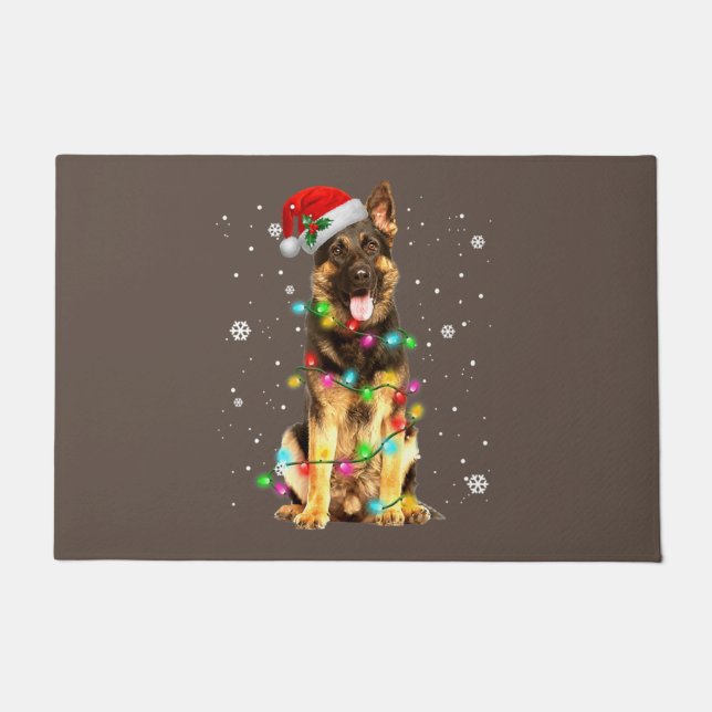 Tapete German shepherd Cão Árvore Natal Doce Natal Xmas (Frente)
