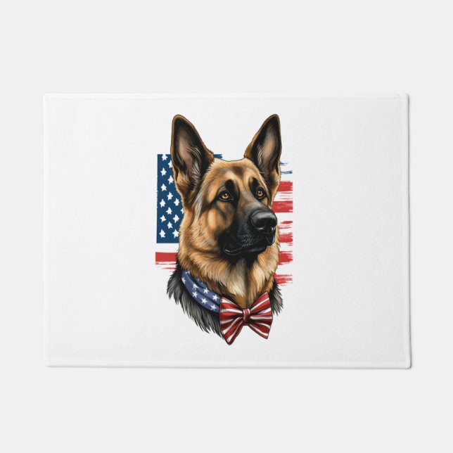 Tapete German shepherd com bandeira americana (Frente)