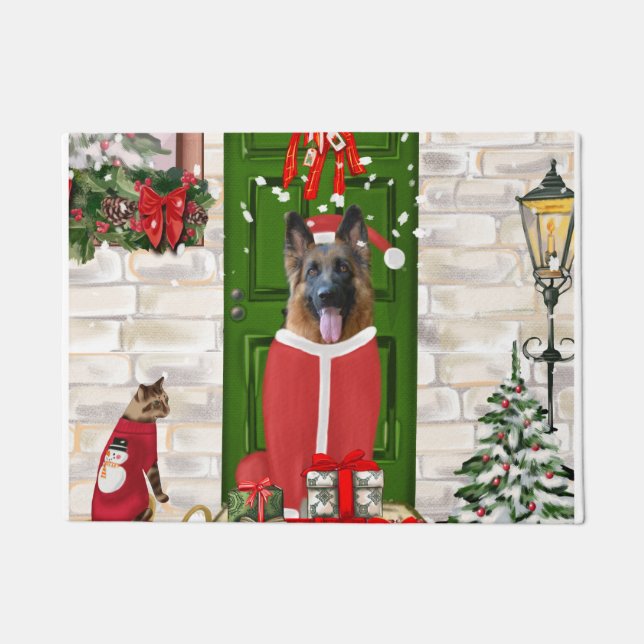 Tapete German shepherd de Natal (Frente)