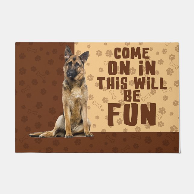 Tapete German Shepherd Doormat, Funny GSD Lover Gift (Frente)