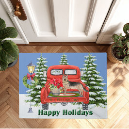 Tapete German shepherd Red Vintage Truck Family